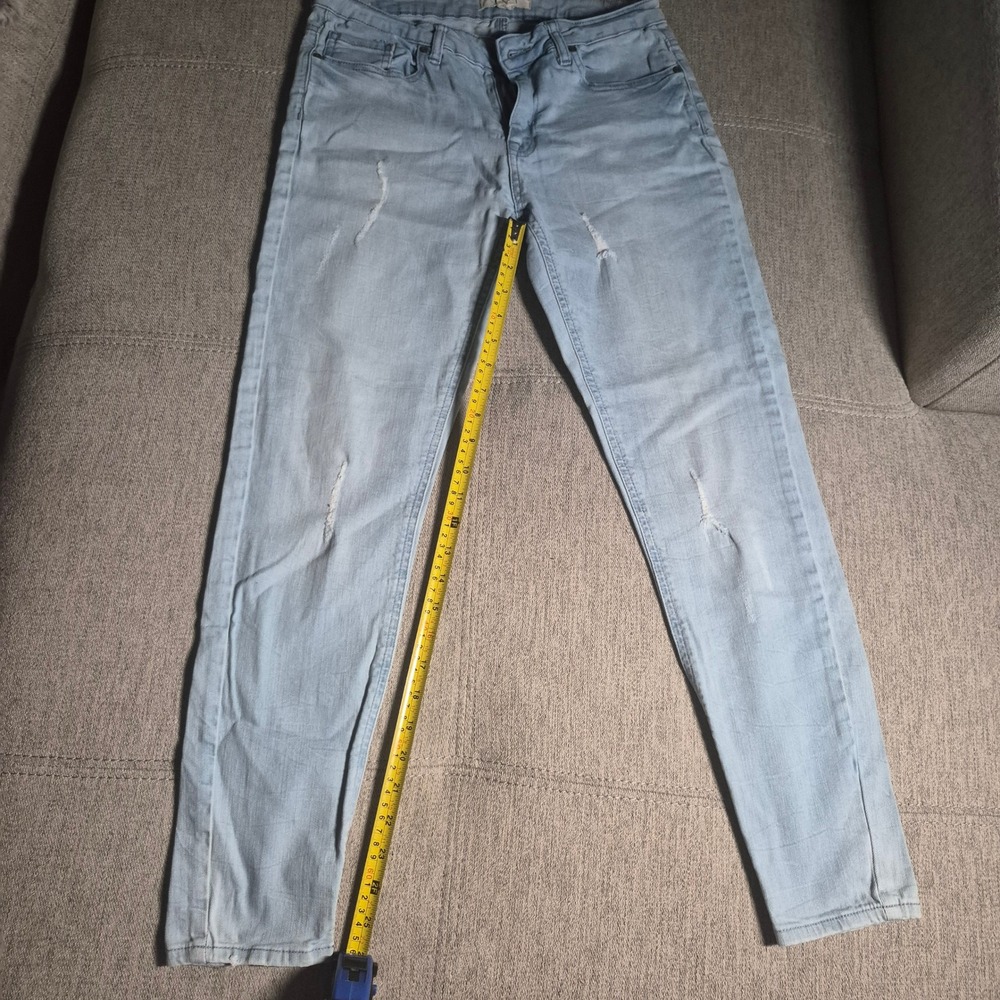 American Eagle Outfitters Mens Distressed Straight Jeans Light Wash Denim 38x32